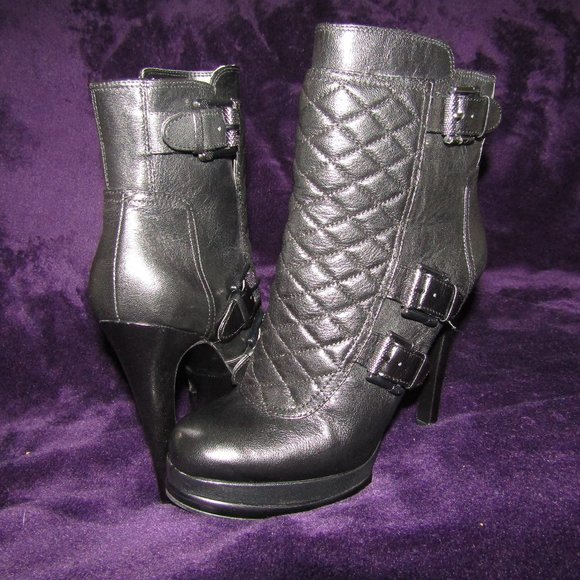 Nine West Shoes - Nine West Aspida Black Quilted High Ankle Boots